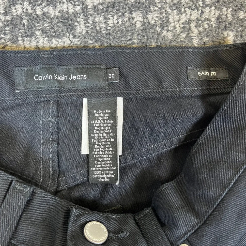 Calvin Klein Jeans Easy Fit Mens 30x30 Black Denim Straight Leg 100% Cotton